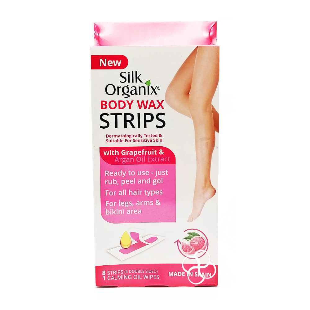 Silk Organix Body Wax Strips Grapefruit 8 Strips (4 Double Sided)