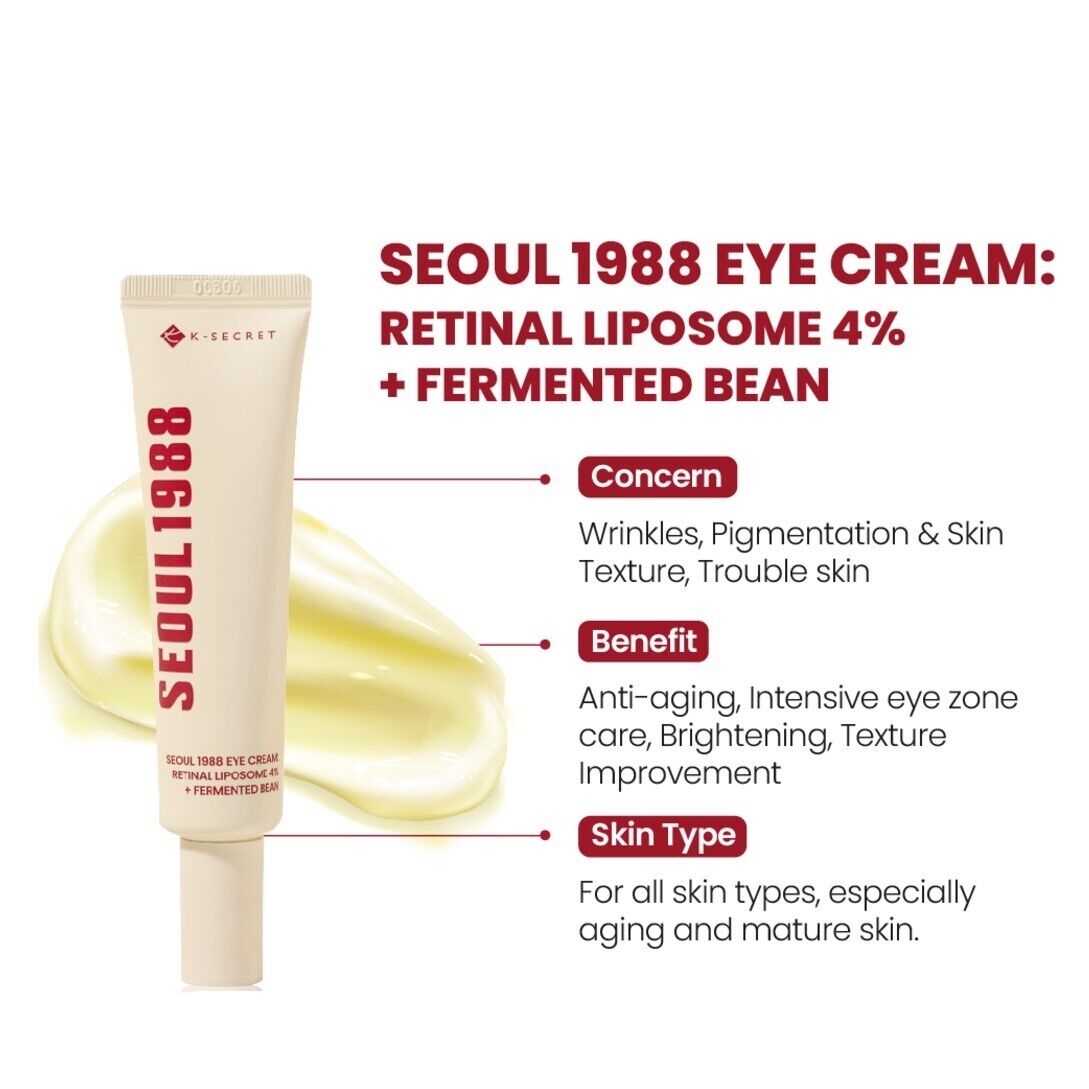 Seoul 1988 Eye Cream : Retinal Liposome 4% + Fermented Bean 30ml