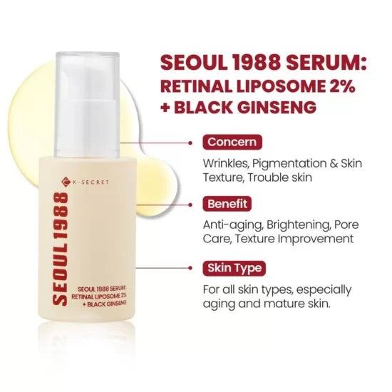 Seoul 1988 Serum: Retinal Liposome 2% + Black Ginseng 30ml