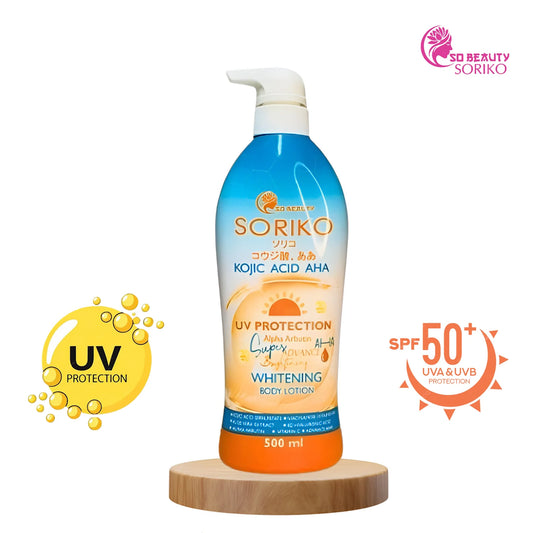 Soriko Kojic Acid AHA UV Protection Whitening Body Lotion 500ml