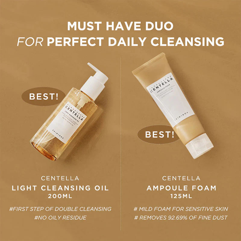 Madagascar Centella Double Cleansing Duo (Light Cleansing Oil 200ml + Ampoule Foam 125ml)