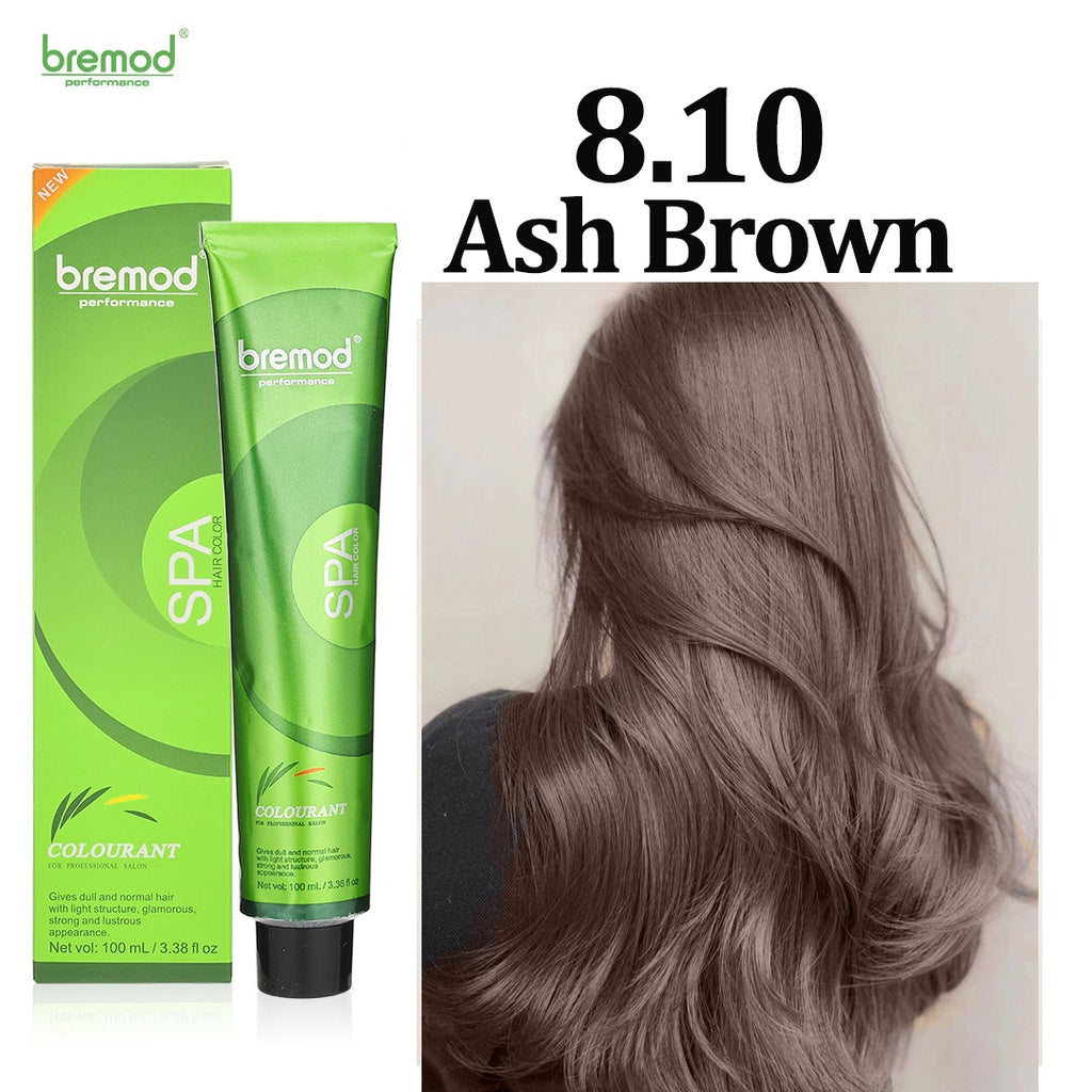 8.10 Ash Brown Hair Color + Oxidant Cream 9%