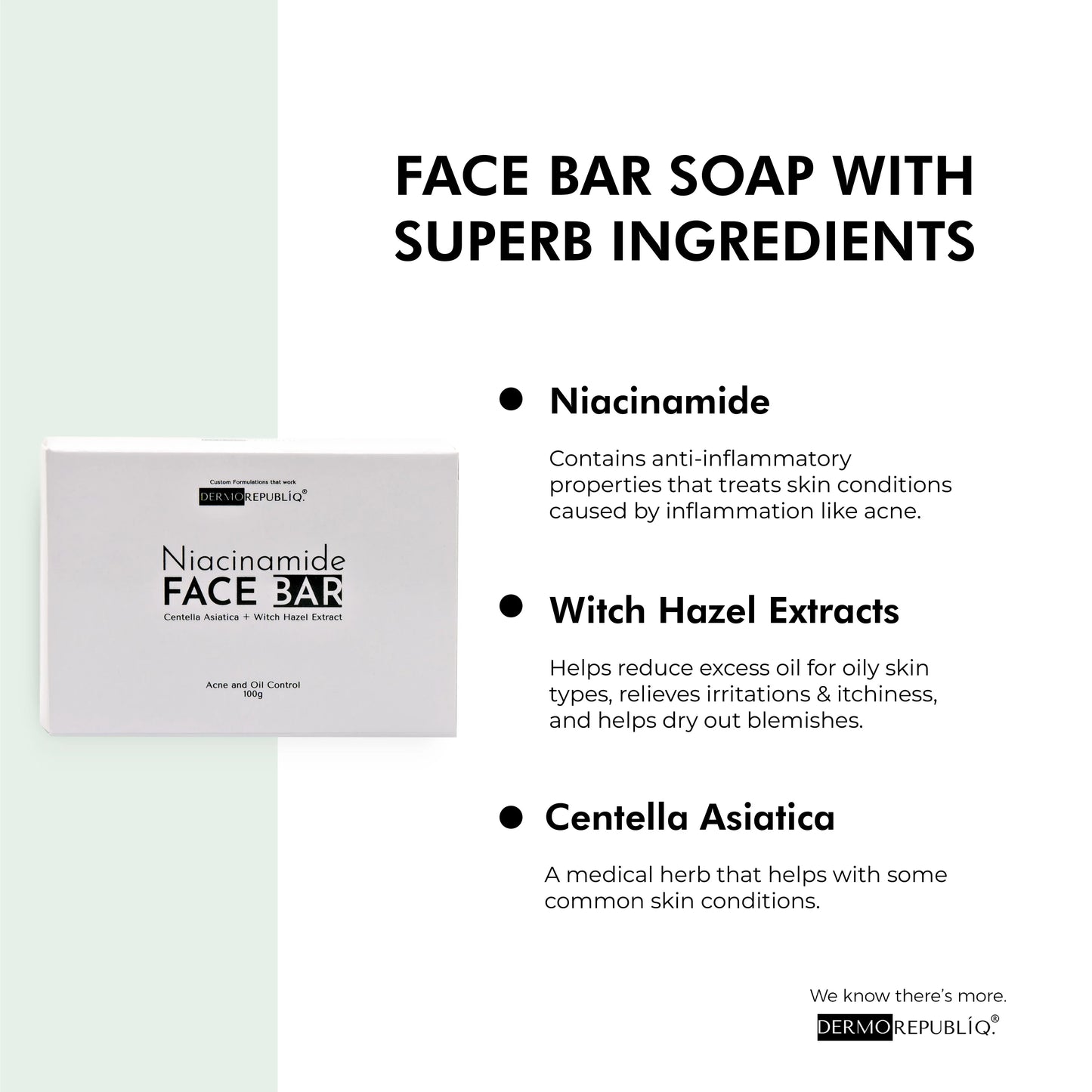 Niacinamide Face Bar Centella Asiatica + Witch Hazel Extract 100g