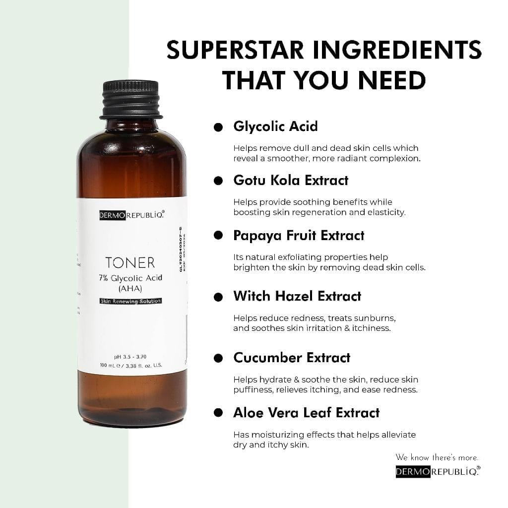 7% Glycolic Acid AHA Skin Renewing Solution Toner 100ml