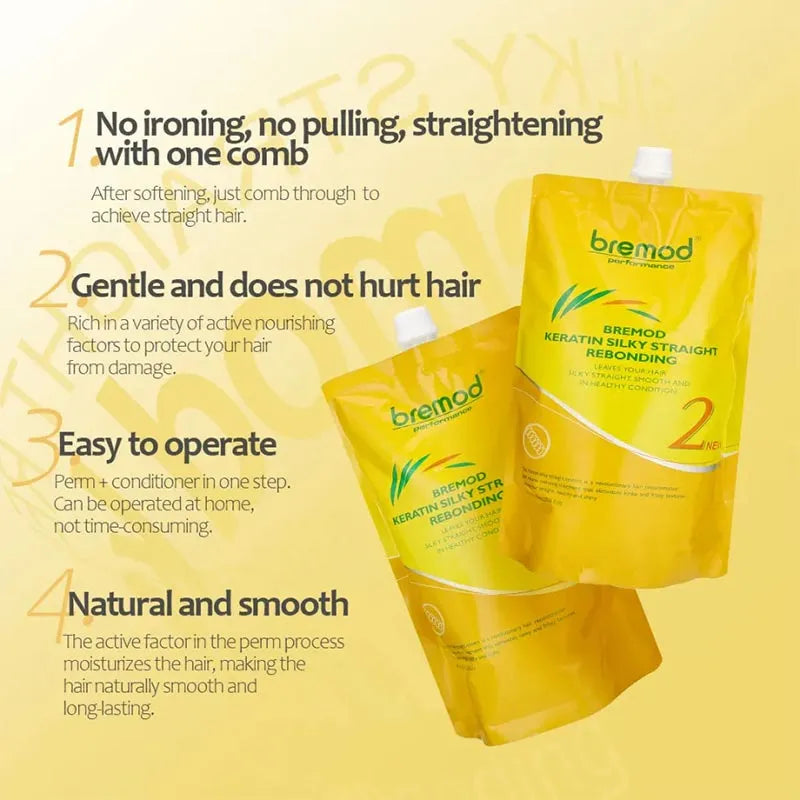 Keratin Silky Straight Rebonding Set - For Professional Use Only