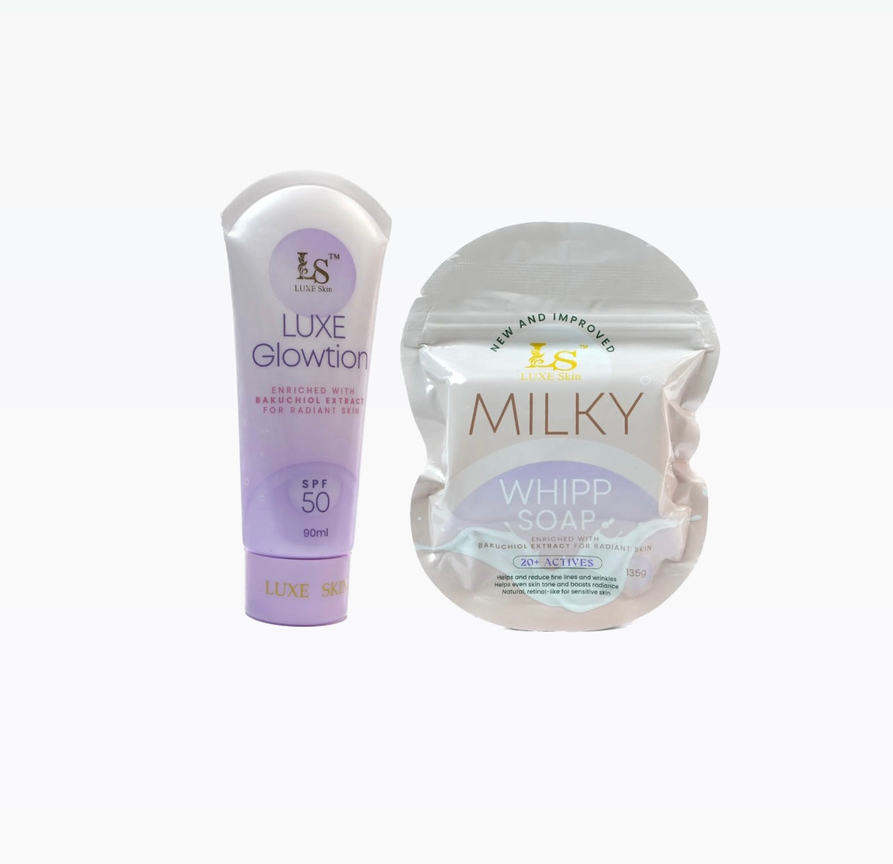Luxe Glowtion 90ml & Milky Whipp Soap 135g Bundle