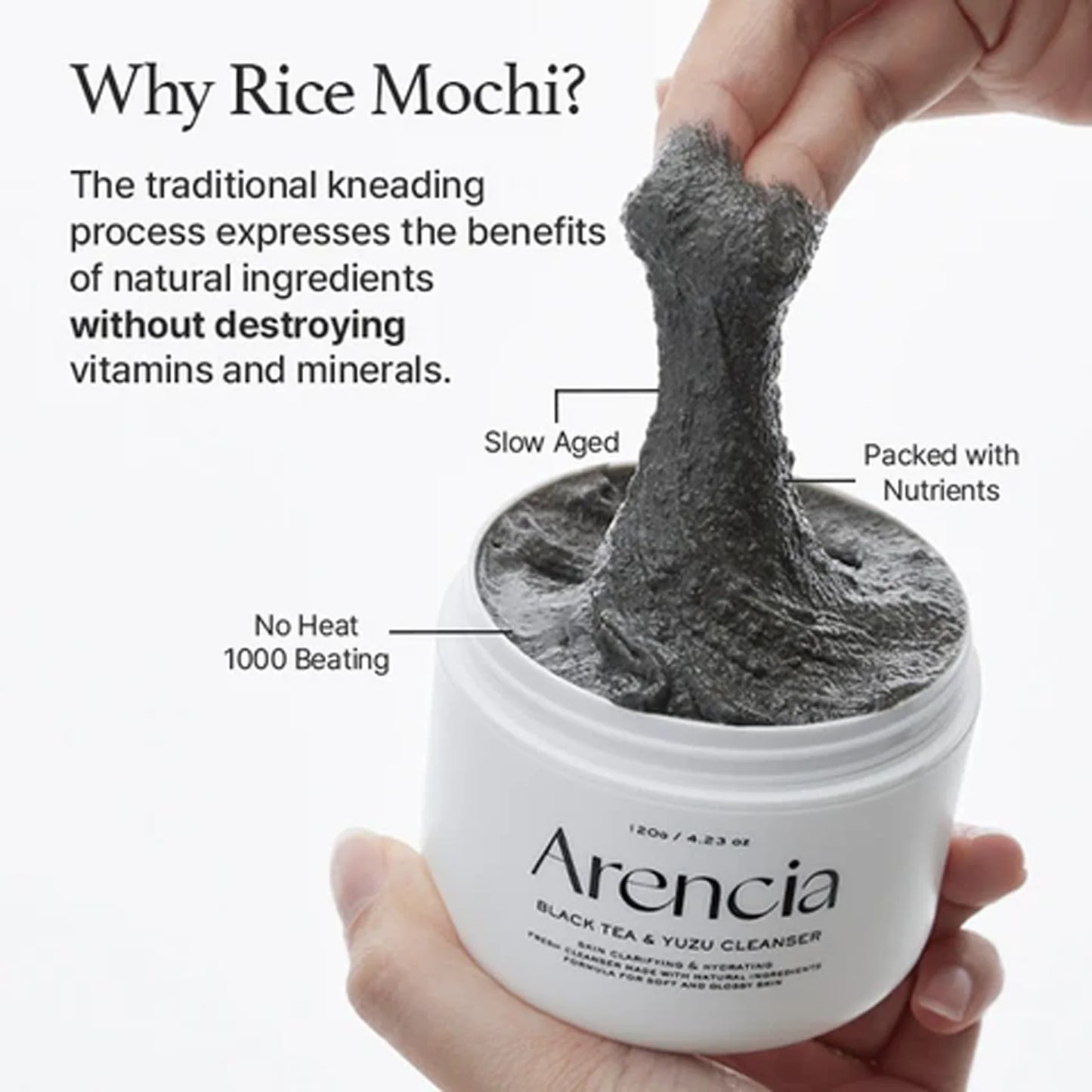 Black Tea & Yuzu Rice Mochi Cleanser 120g