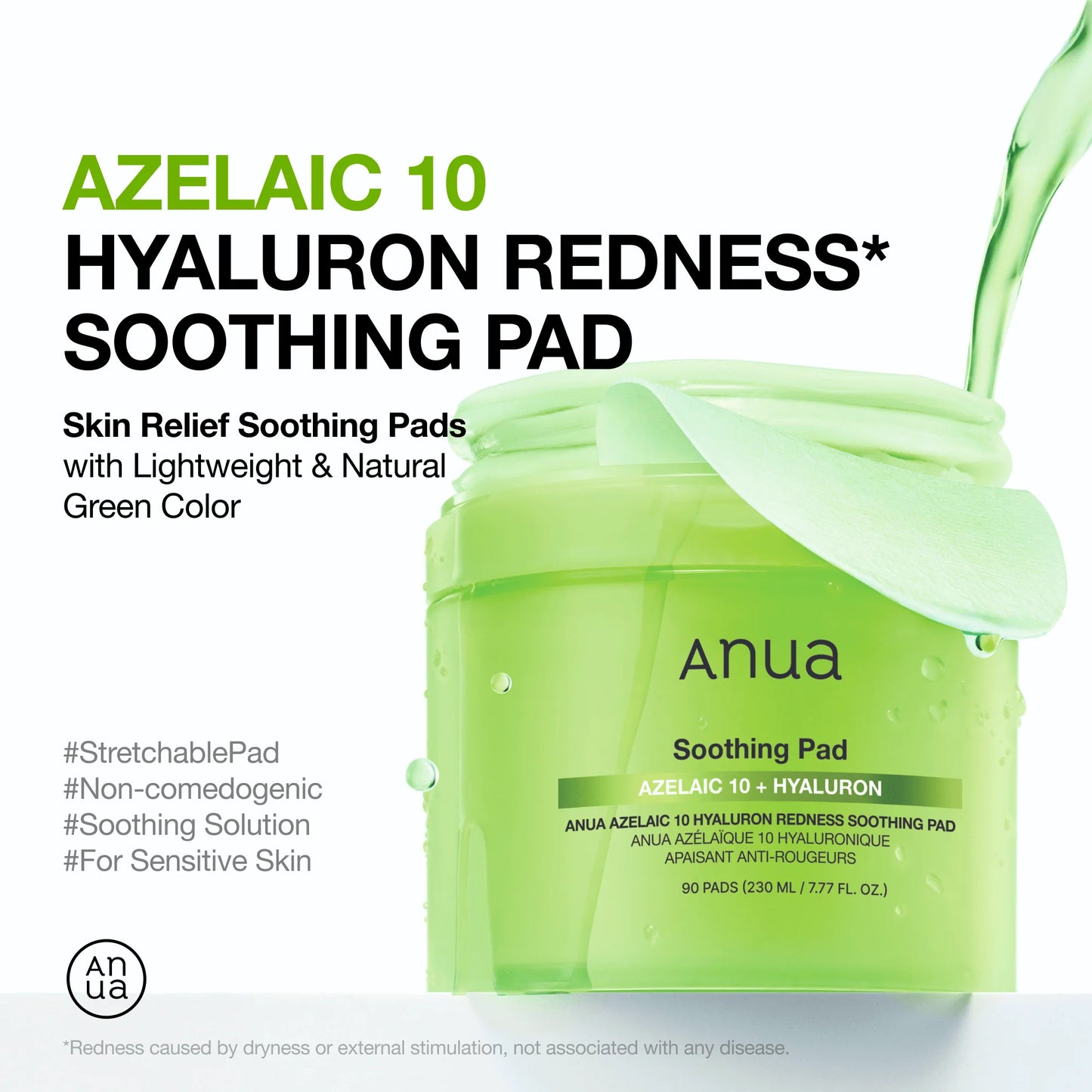 Azelaic 10 Hyaluron Redness Soothing Pad 230ml (90 Pads)