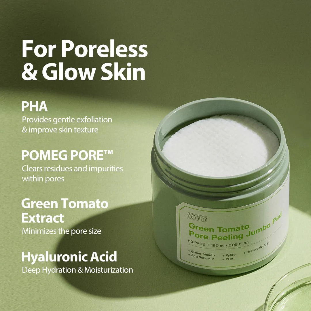 Green Tomato Pore Peeling Jumbo Pad (60ea) 180ml