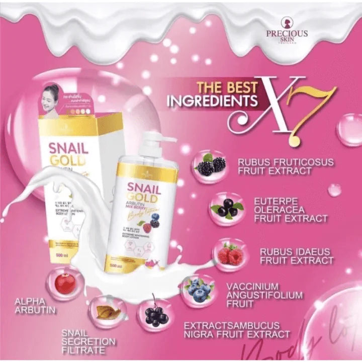 Snail Gold Arbutin Mix Berry Body Lotion 500ml