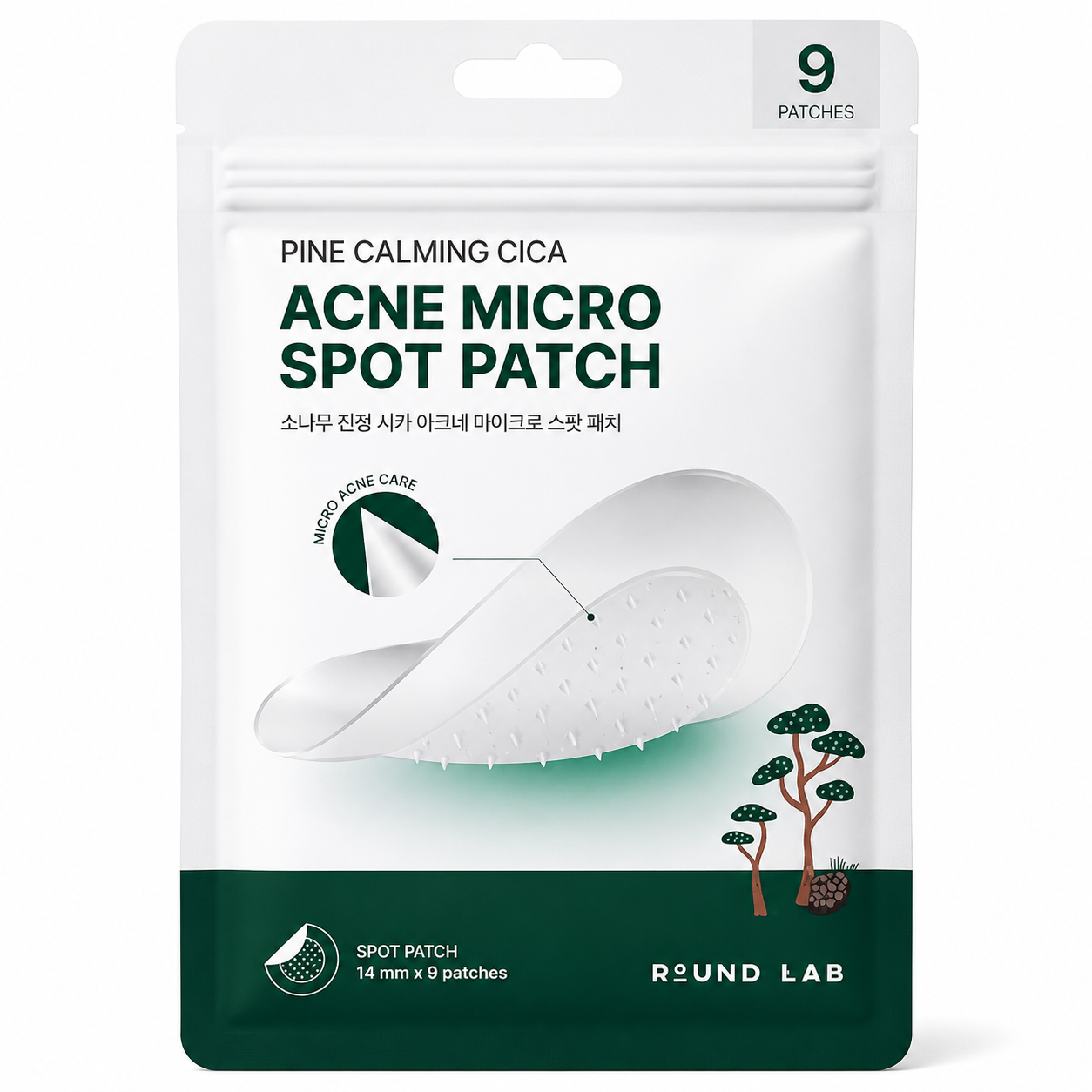 Pine Calming Cica Acne Micro Spot  14mm x 9 Patches