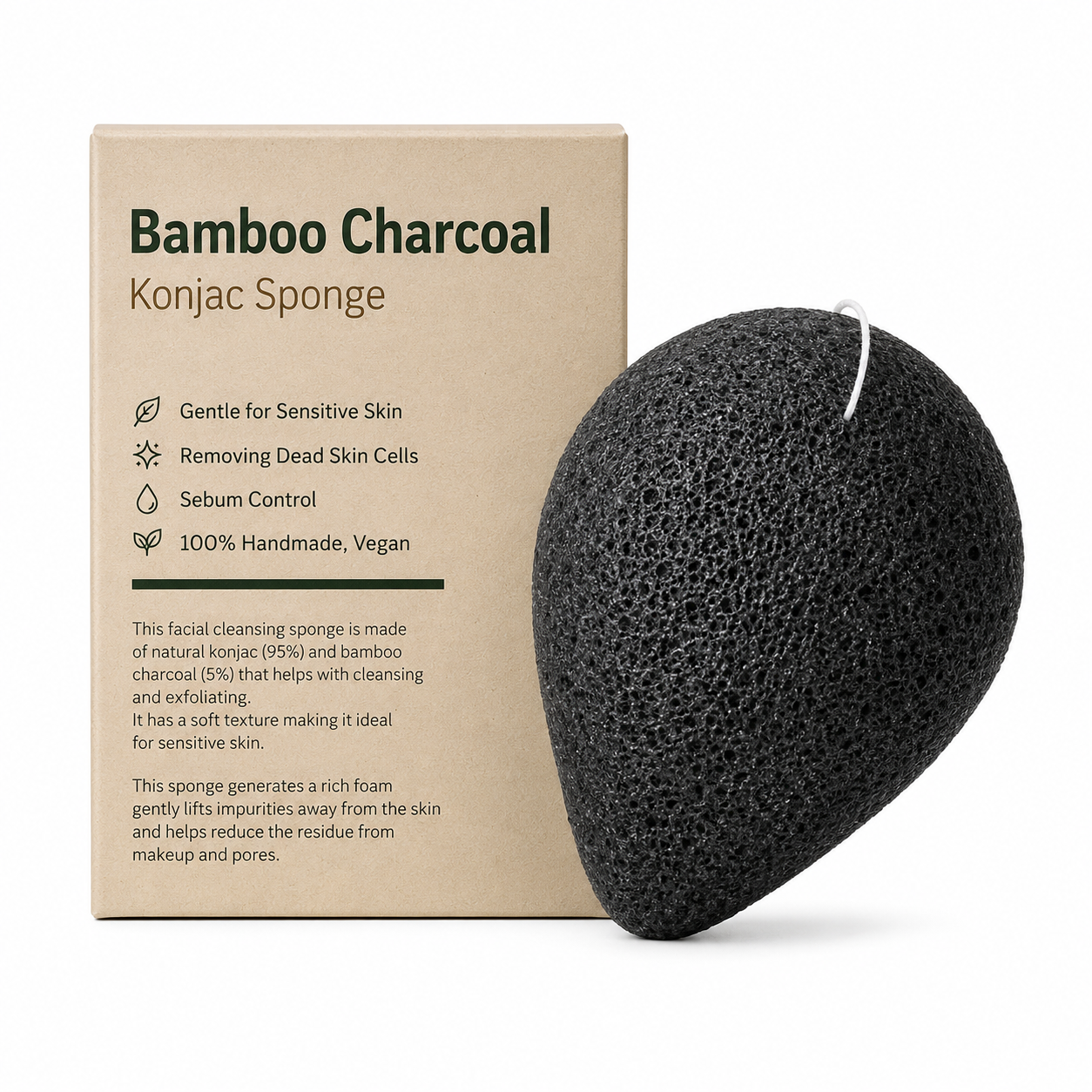 Bamboo Charcoal Konjac Sponge