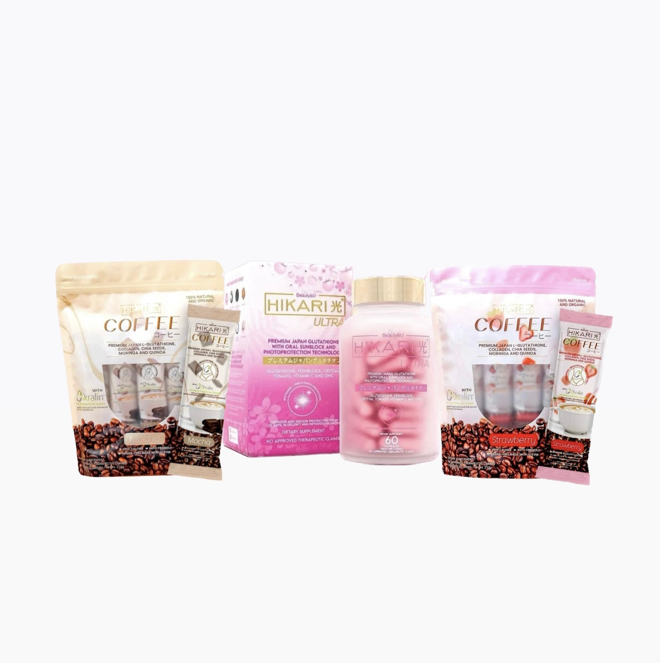 Hikari Mocha,Hikari Glutathione,Hikari Strawberry (Bundle Of Three)