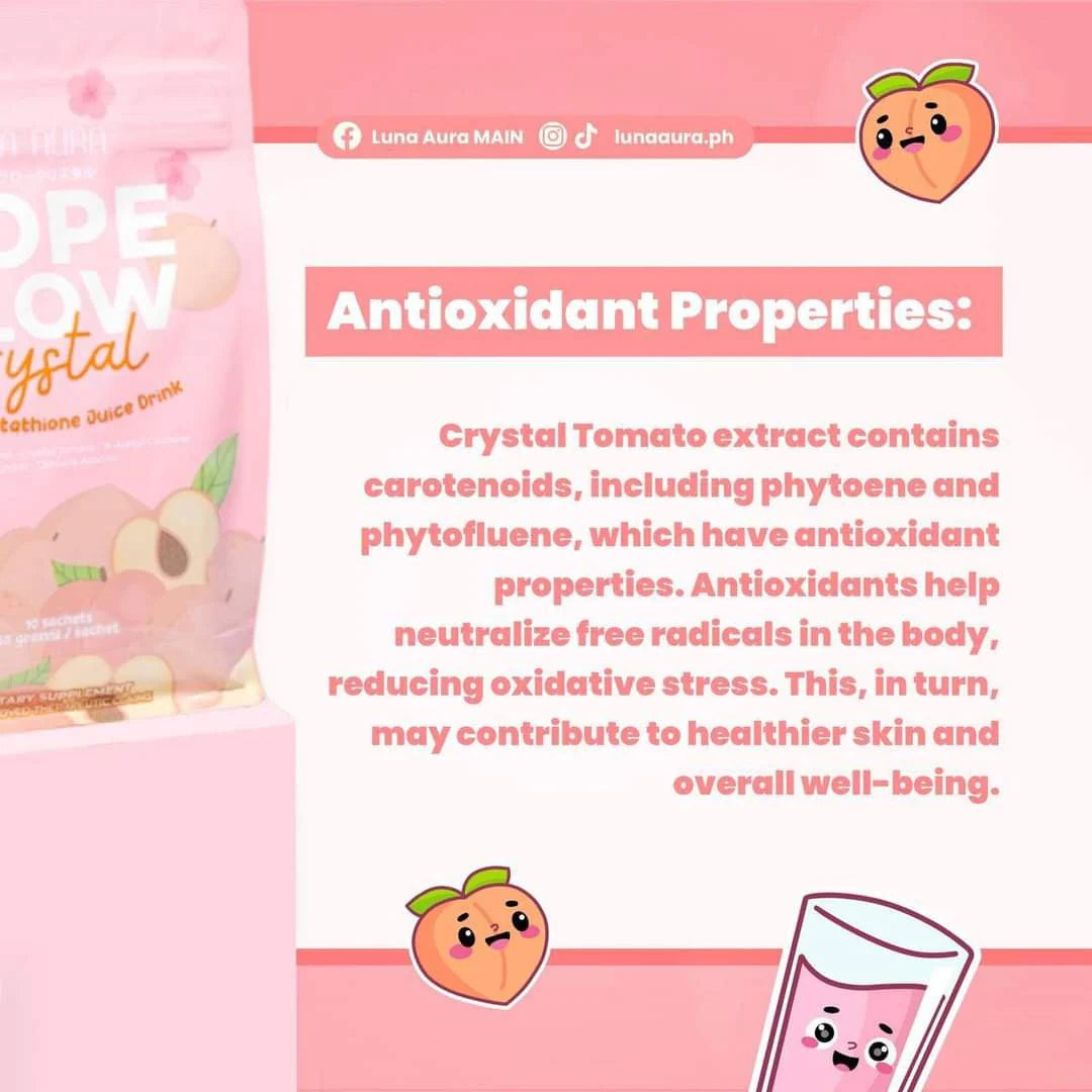 Hope Glow Crystal Peach Glutathione Juice Drink (10 Sachets)