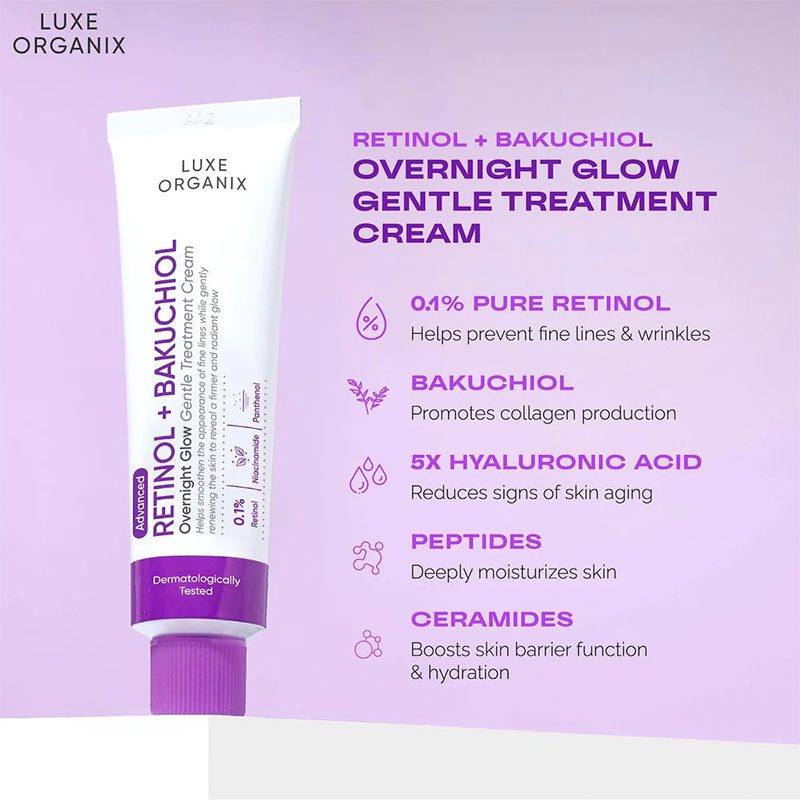 Retinol and Bakuchiol Overnight Glow Gentle Treatment Cream 30g