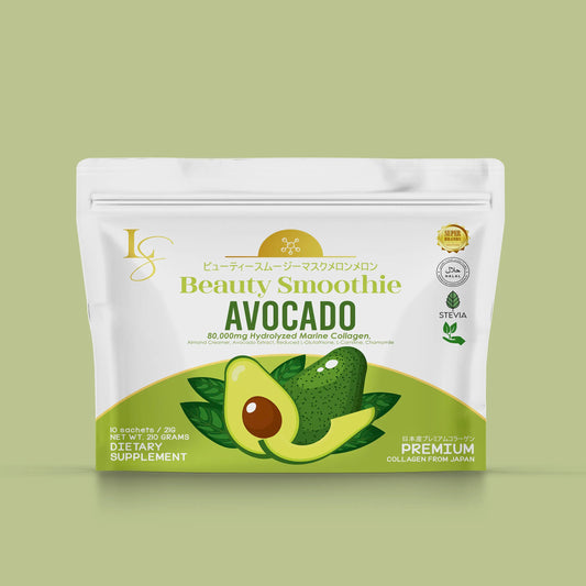 Beauty Smoothie Avocado 80,000mg Hydrolyzed Marine Collagen  (10 Sachets)