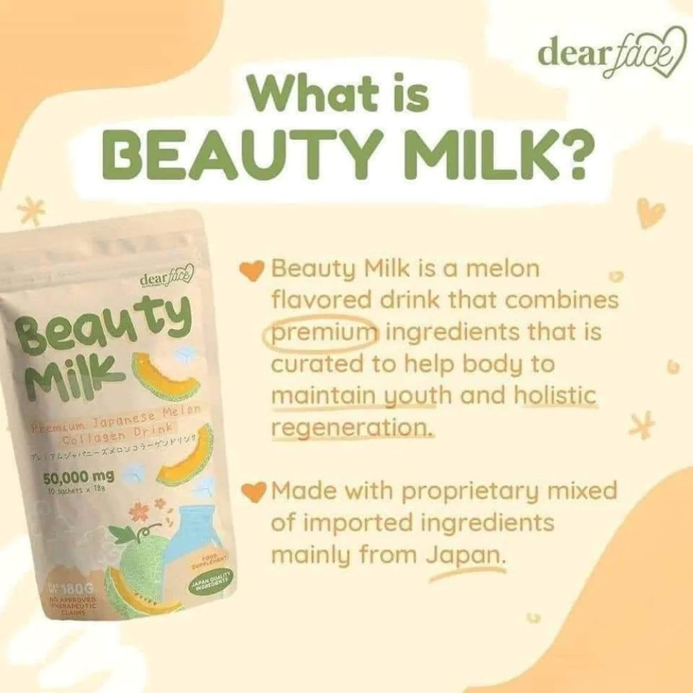 Beauty Milk - Premium Japanese Melon Collagen Drink (10 Sachets)