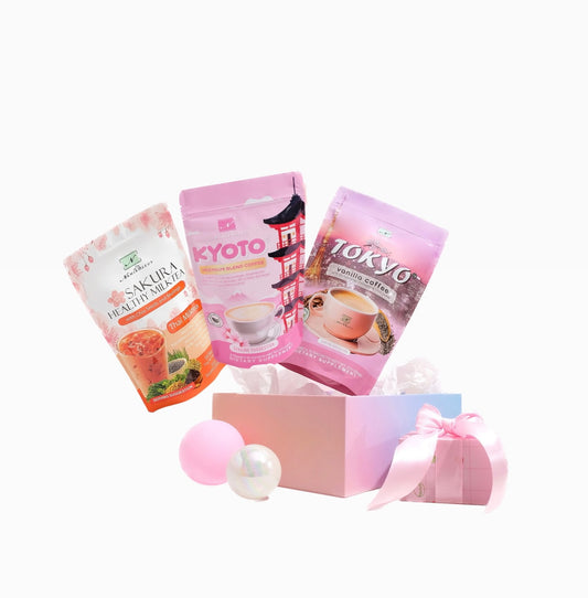 Sakura Healthy Milk Tea,Kyoto Coffee,Tokyo Vanilla Coffee (Bundle Of Three)