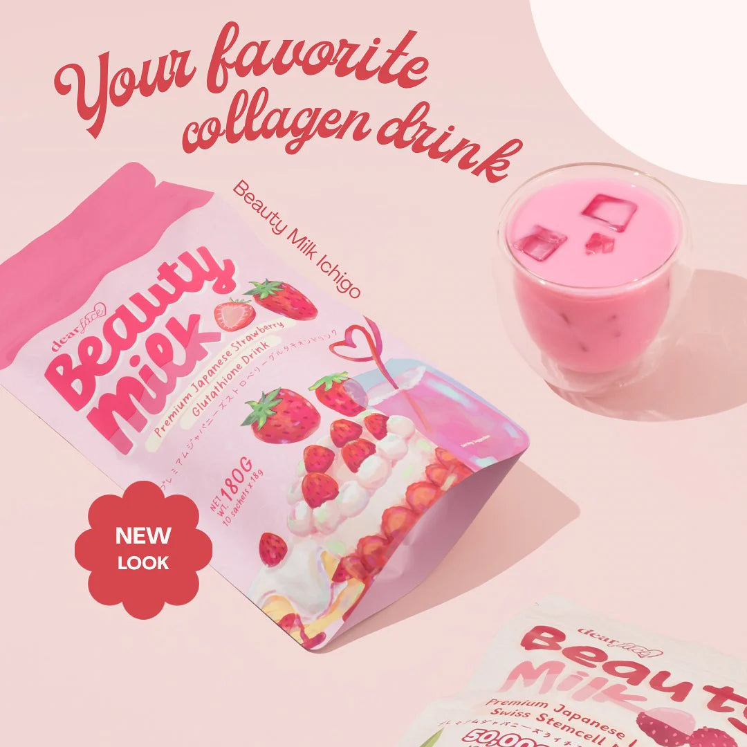 Beauty Milk - Premium Japanese Strawberry Glutathione Drink (10 Sachets)