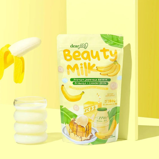 Beauty Milk - Premium Japanese Banana Probiotic and Collagen Drink (10 Sachets)