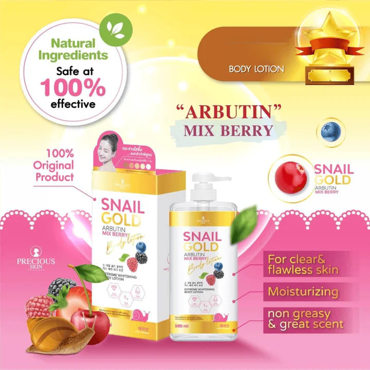 Snail Gold Arbutin Mix Berry Body Lotion 500ml