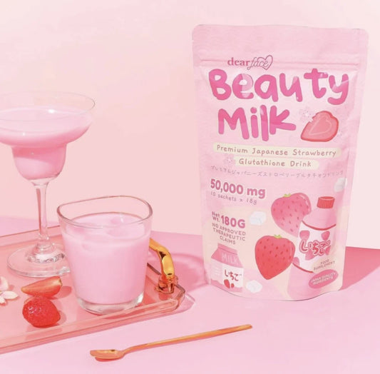 Beauty Milk - Premium Japanese Strawberry Glutathione Drink (10 Sachets)