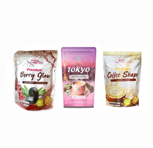 Berry Glow, Tokyo Coffee, Coffee Shape (Best Seller Slim Trio)