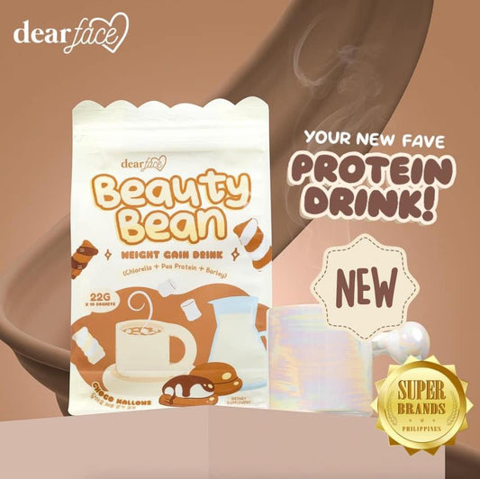 Beauty Bean Choco Mallows Weight Gain Drink - Chlorella + Pea Protein + Barley (10 Sachets)