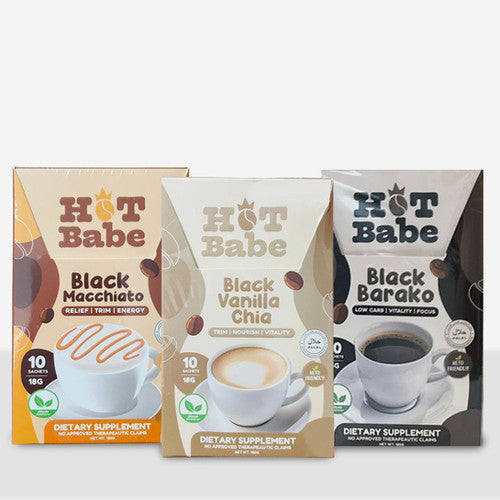 Hot Babe Black Barako ,Black Vanilla Chia & Black Macchiato (Bundle Of Three)