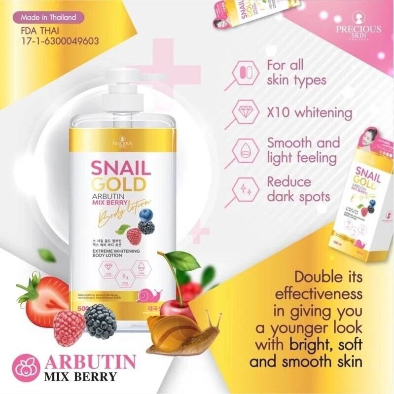 Snail Gold Arbutin Mix Berry Body Lotion 500ml