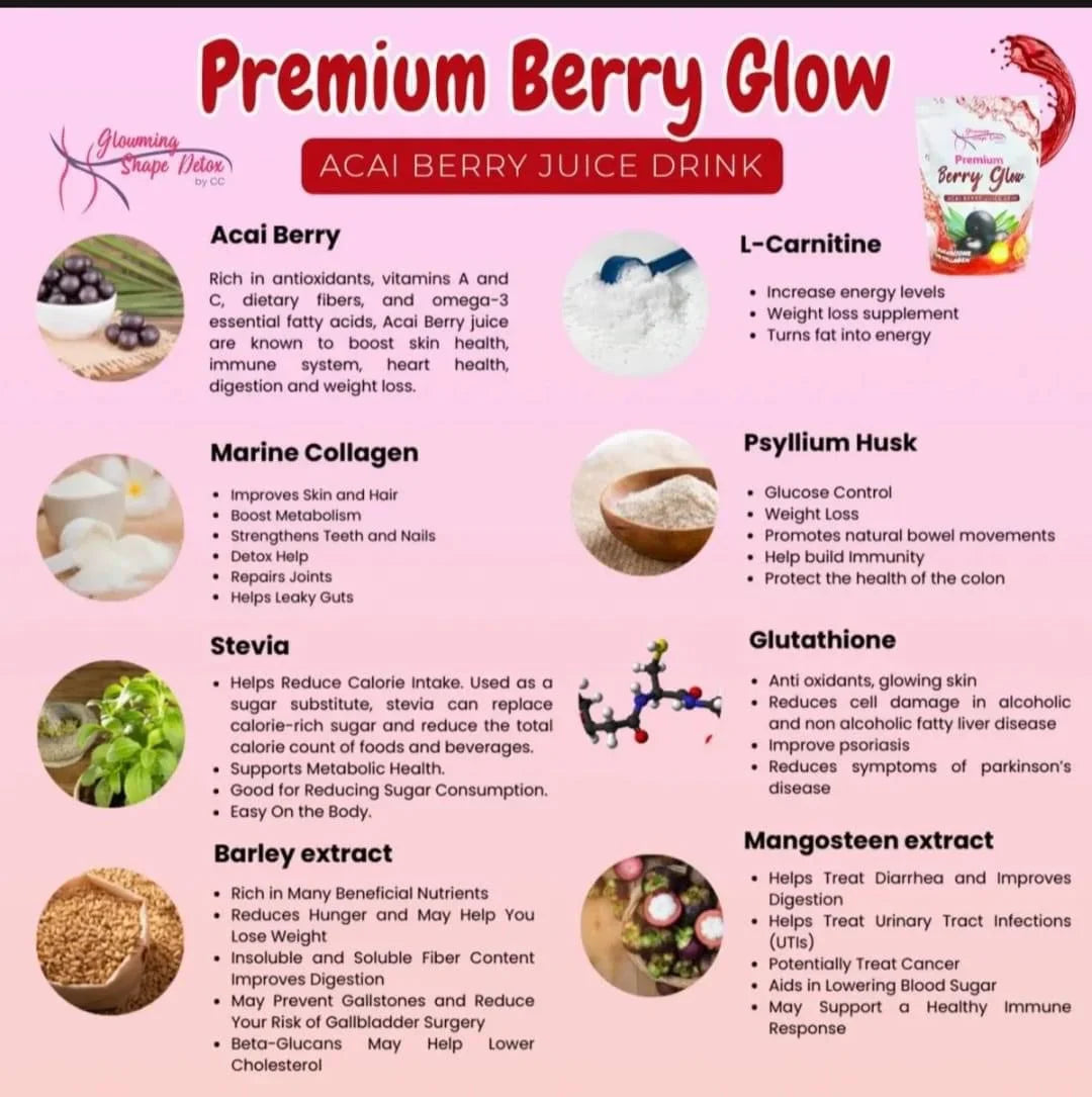 Premium Berry Glow - Acai Berry Juice Drink (10 Sachets)