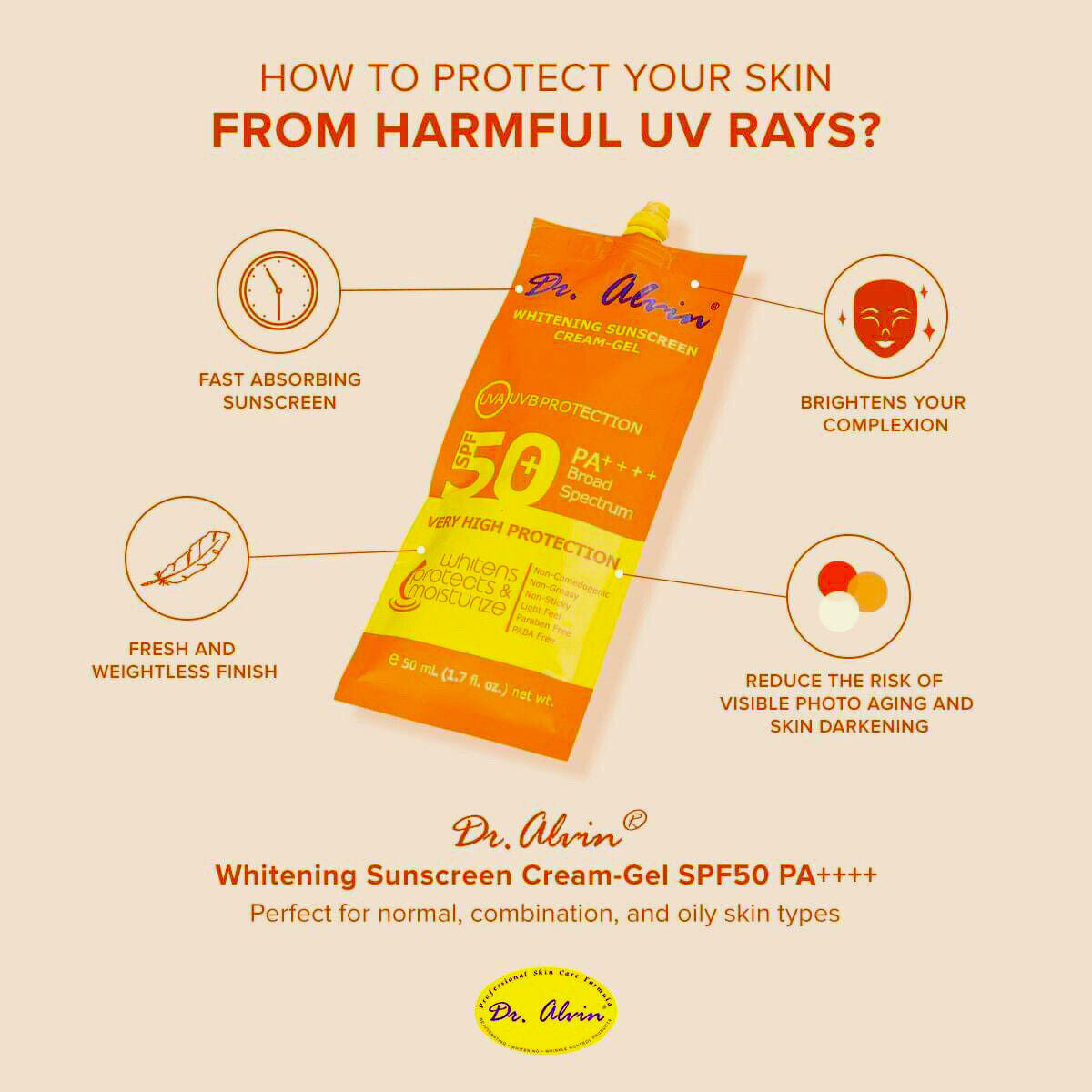 Whitening Sunscreen Cream-Gel 50ml