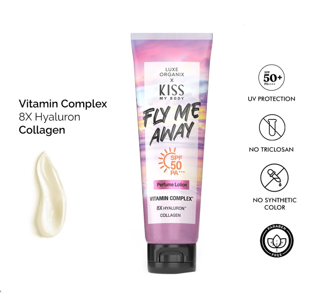 Kiss My Body Fly Me Away Perfume Lotion Spf 50 Pa+++ 200g