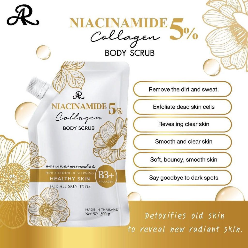 Niacinamide 5% Collagen Body Scrub (300g)