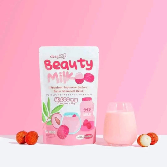 Beauty Milk - Premium Japanese Lychee Swiss Stemcell Boost Drink (10 Sachets)