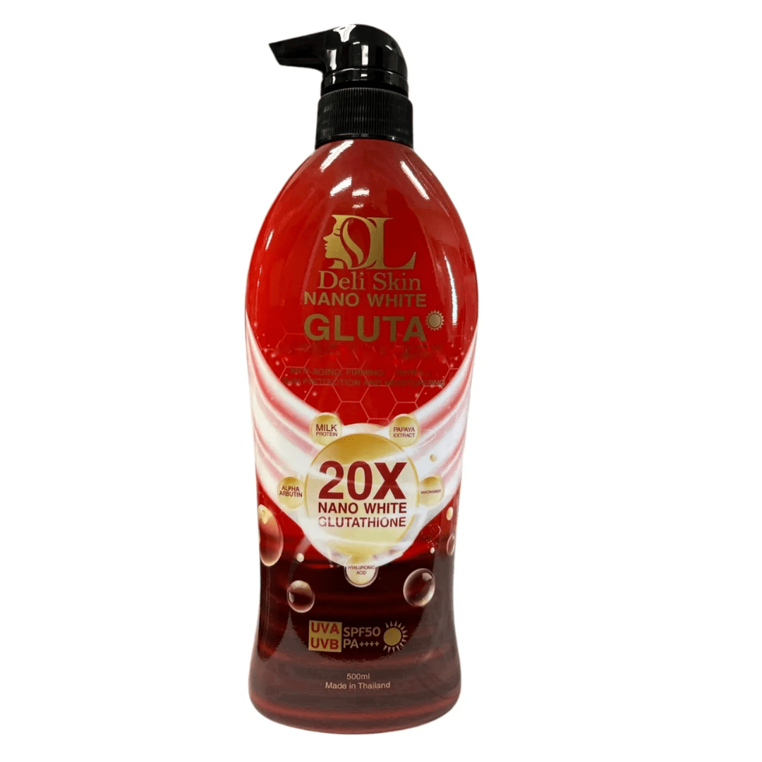 Deli Skin Nano White Glutathione 20X Intensive Whitening Lotion SPF50 PA+++++ 500ml