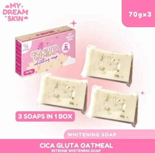 Cica Gluta Oatmeal Whitening Soap 3x70g