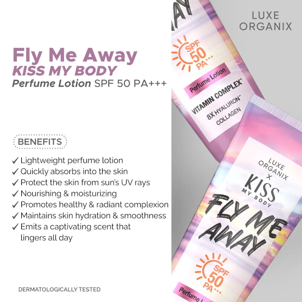 Kiss My Body Fly Me Away Perfume Lotion Spf 50 Pa+++ 200g