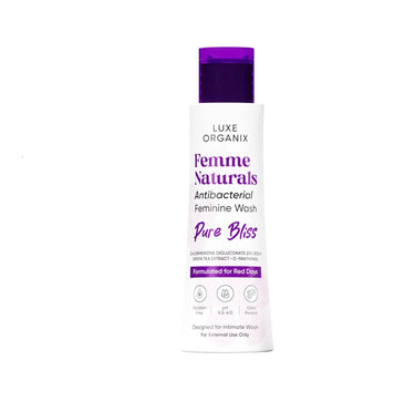 Translation missing: en.Femme Naturals Antibacterial Feminine Wash Pure Bliss Formulated For Red Days 120ml