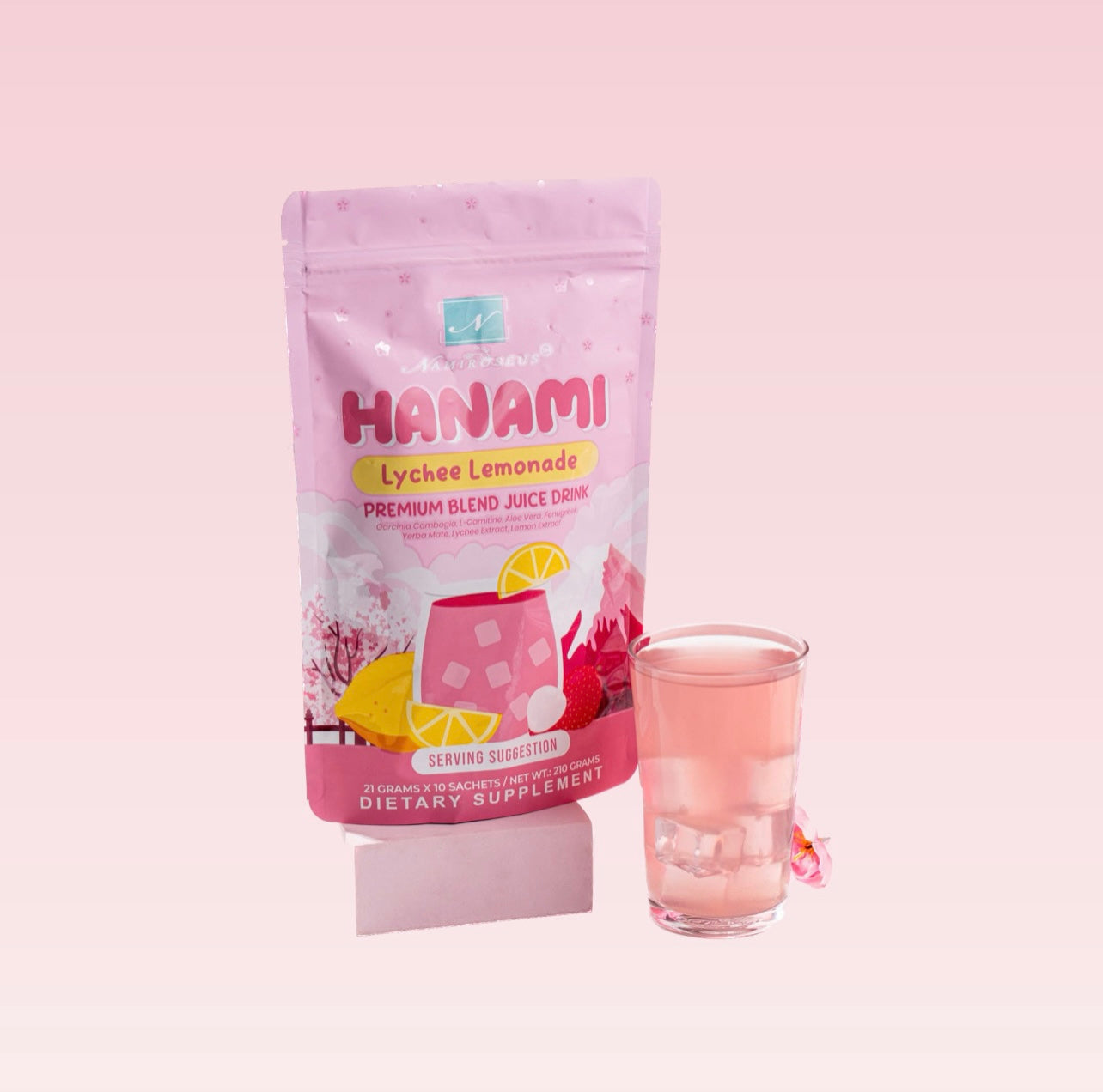 Hanami Lychee Lemonade Premium Blend Juice Drink (10 Sachets)