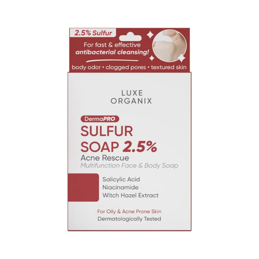 Dermapro Sulfur Soap 2.5% Acne Rescue (Multifunction Face & Body Soap) 80g