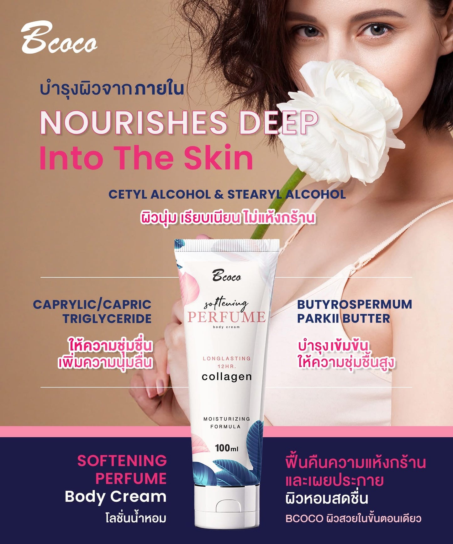 Softening Body Perfume Body Cream with Collagen 100g