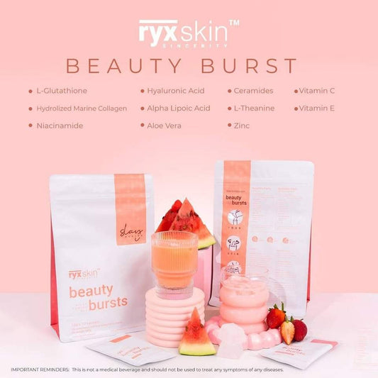 Beauty Bursts Watermelon,Strawberries And Cream Milky Powder Mix 10 Sachets (Buy 1 Get 1 Free) Expiry Date May 2025