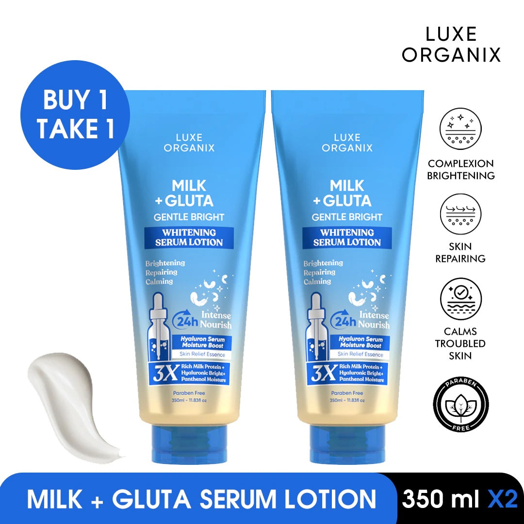 Milk and Gluta Gentle Bright Whitening Serum Lotion Buy 1 Take 1 350ml