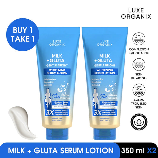 Milk and Gluta Gentle Bright Whitening Serum Lotion Buy 1 Take 1 350ml