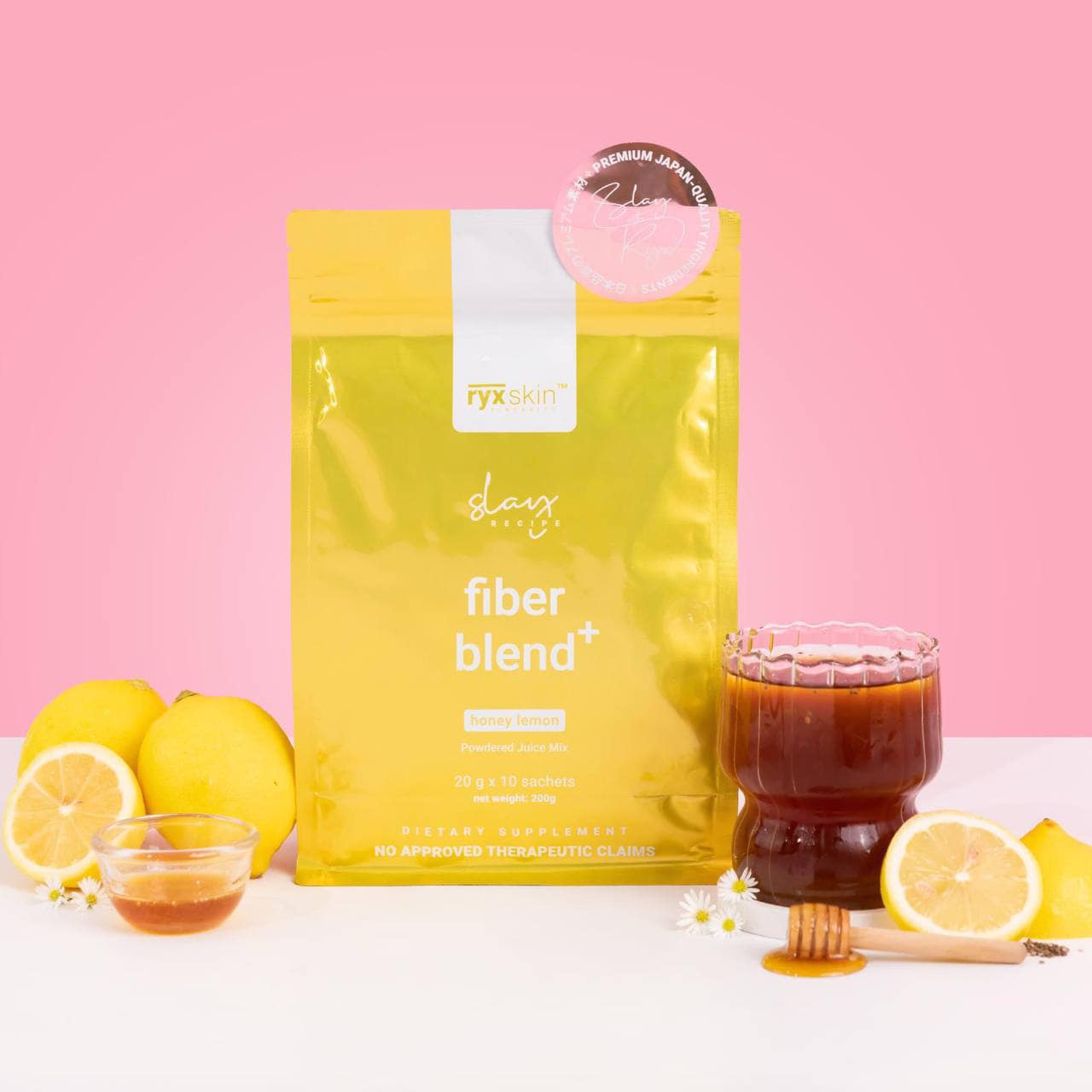 Fiber Blend+ Honey Lemon Powdered Juice Mix (10 Sachets)