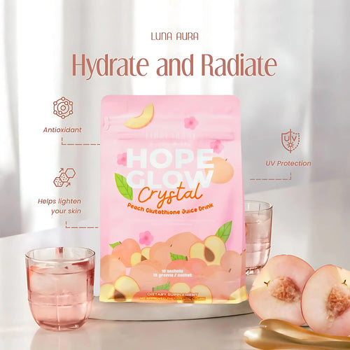 Hope Glow Crystal Peach Glutathione Juice Drink (8 Sachets)
