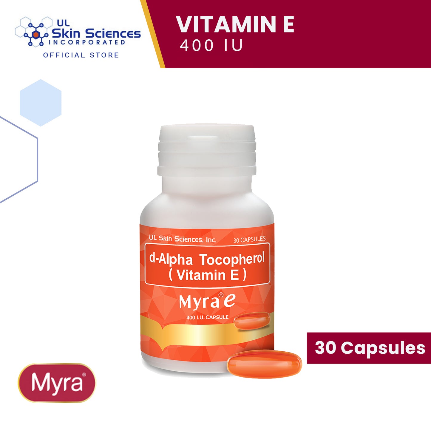 Myra E 400 I.U (30 Capsules)