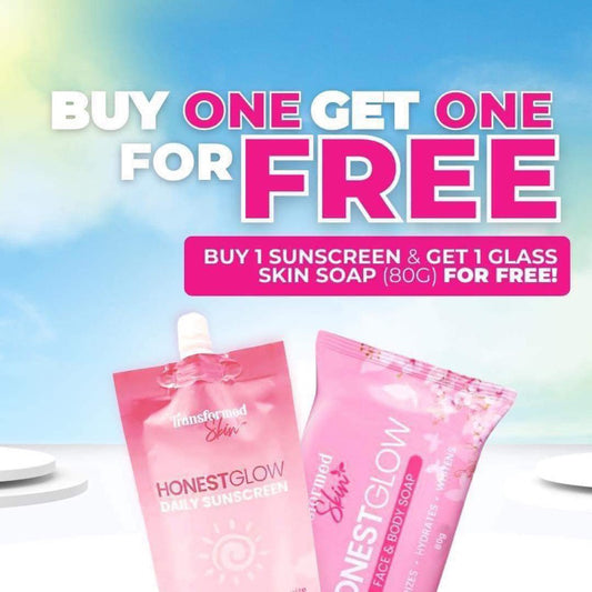 Buy One Sunscreen & Get One Glass Skin Soap 80g For Free