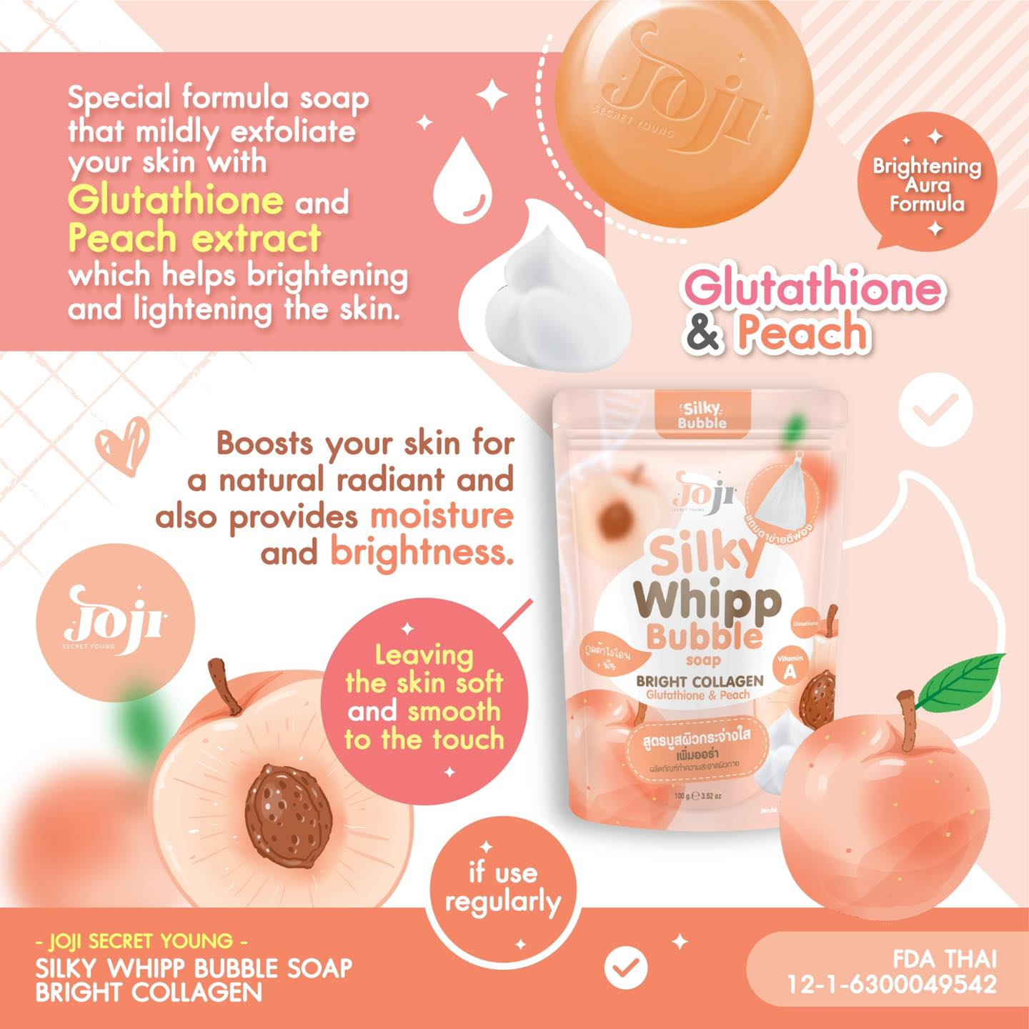 Silky Whipp Bubble Soap Bright Collagen 100g